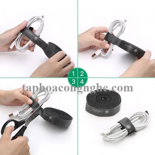 Ugreen 40355 3M màu Xám Dây dán Velcro đa năng tiện dụng LP124 30040355